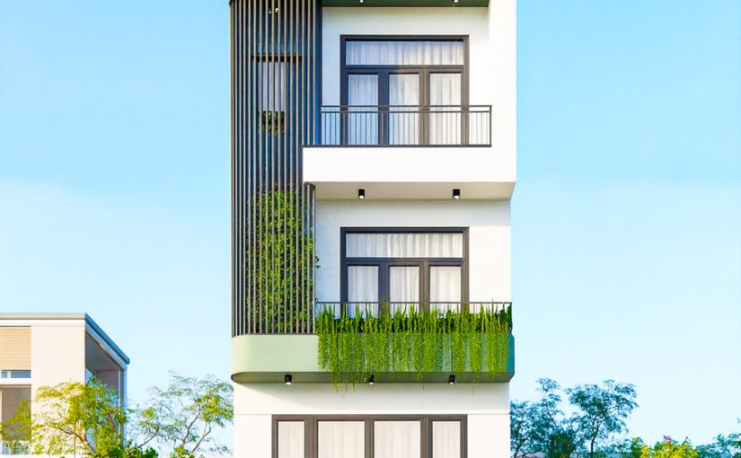 Mẫu thiết kế nhà phố 1 trệt 3 lầu sân thượng nhà anh Nam ở Quận 3