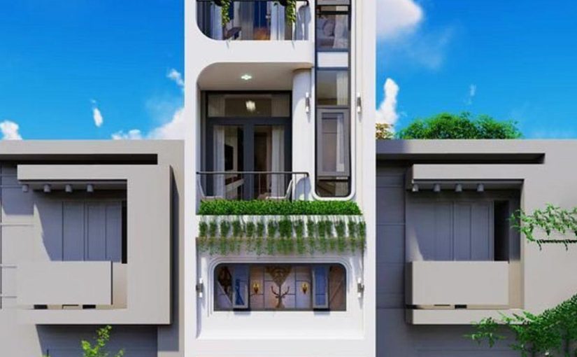 Mẫu thiết kế nhà phố 1 trệt 3 lầu sân thượng nhà anh Tuấn ở Quận 5