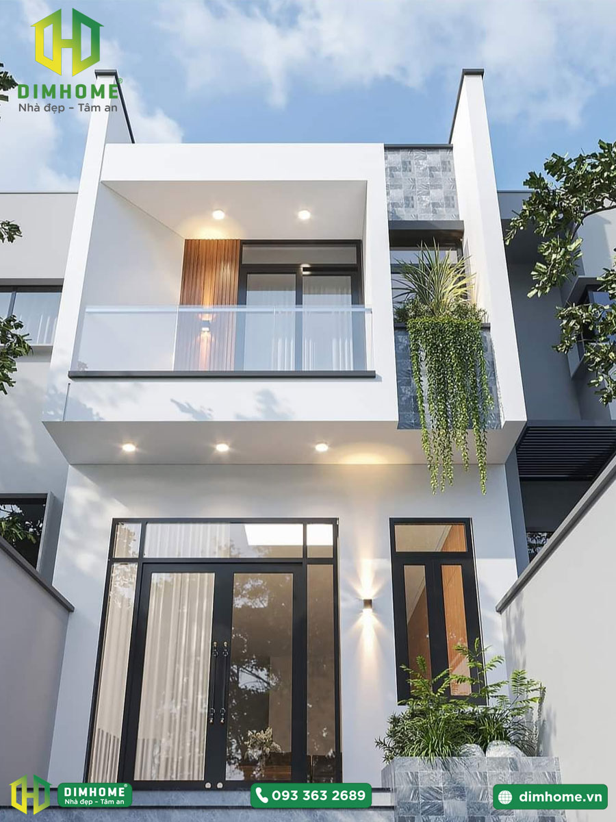 Mẫu thiết kế nhà 1 trệt 1 lửng nhà chị Huệ Huyện Hóc Môn