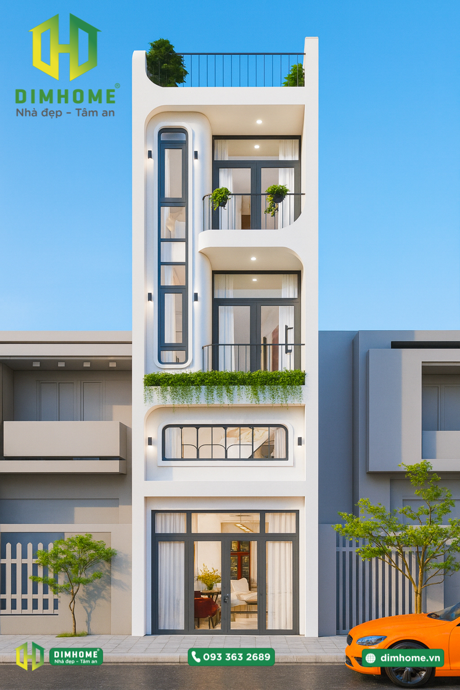 Mẫu thiết kế nhà phố tại Quận 3 của xây dựng Dimhome