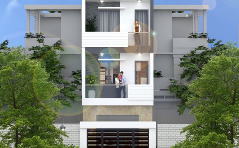 Mẫu thiết kế nhà phố 4 tầng sân thượng nhà anh Linh Quận 1