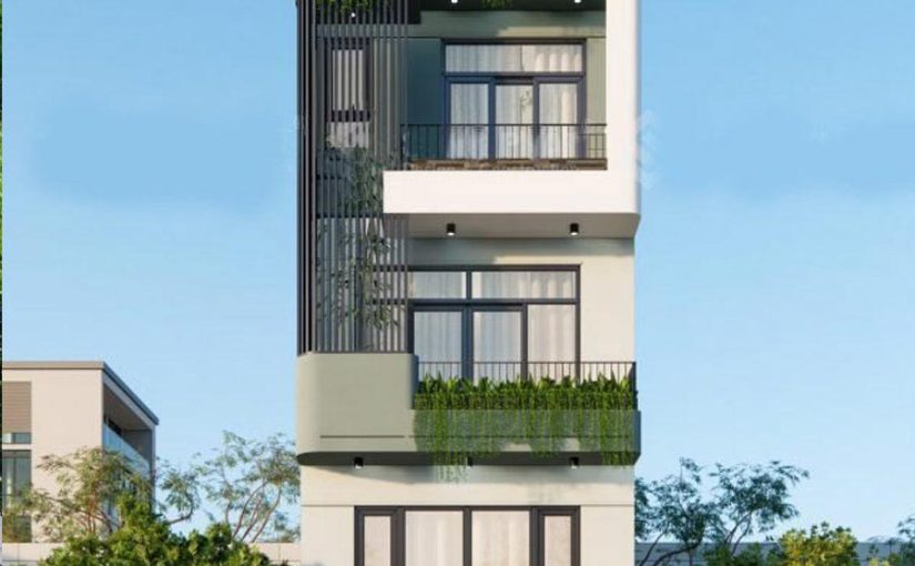 Mẫu thiết kế nhà phố 4 tầng tum sân thượng nhà anh Quân Quận 4
