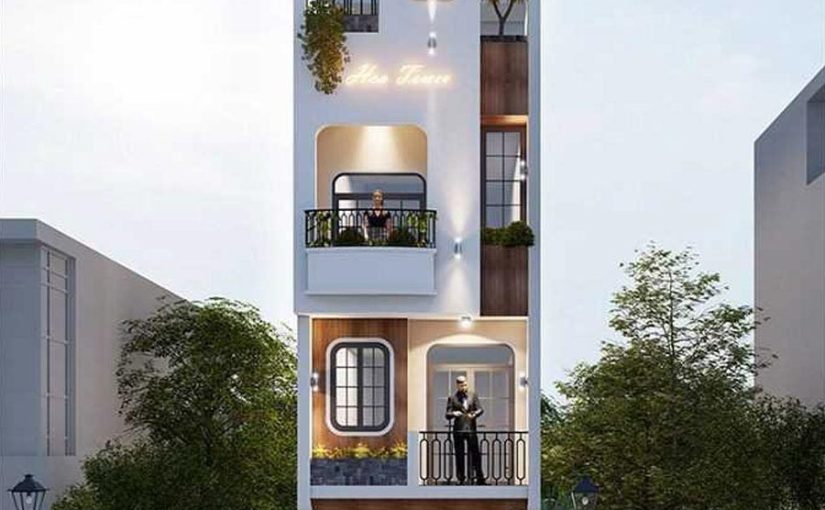 Mẫu thiết kế nhà phố 3 tầng tum sân thượng nhà chị Thuý Quận 2