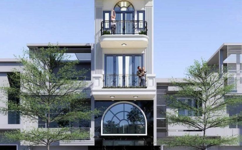 Mẫu thiết kế nhà phố 4 tầng tum sân thượng nhà anh Trung Quận 3