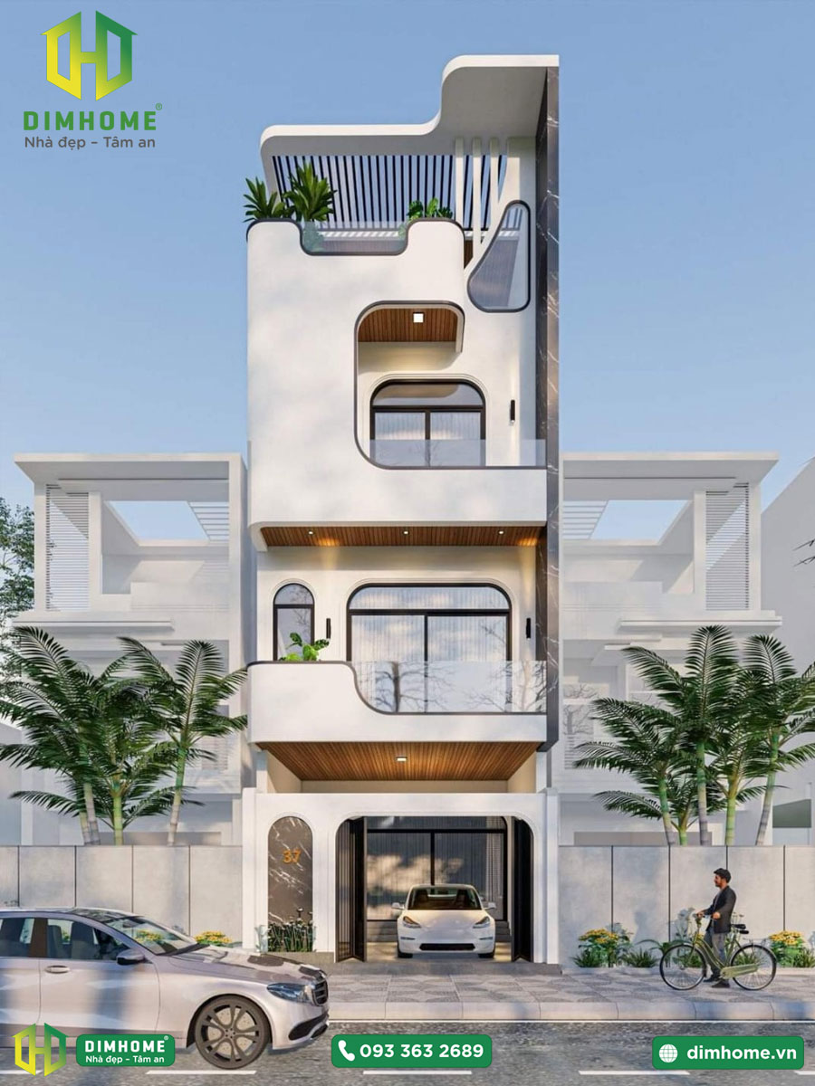 Mẫu thiết kế nhà phố 4 tầng nhà chị Lan Quận 6