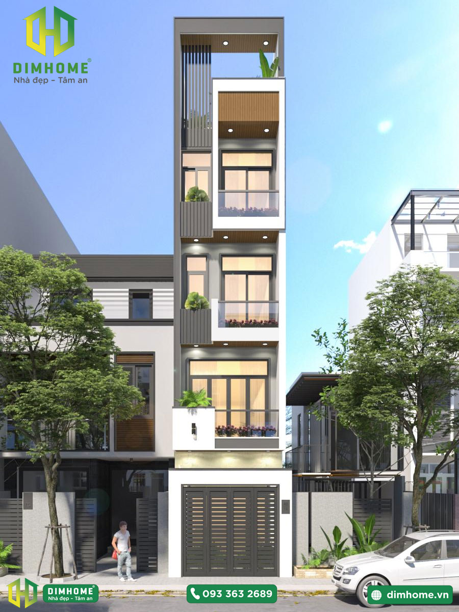 Mẫu thiết kế nhà phố 5 tầng nhà anh Ngọc Quận 1