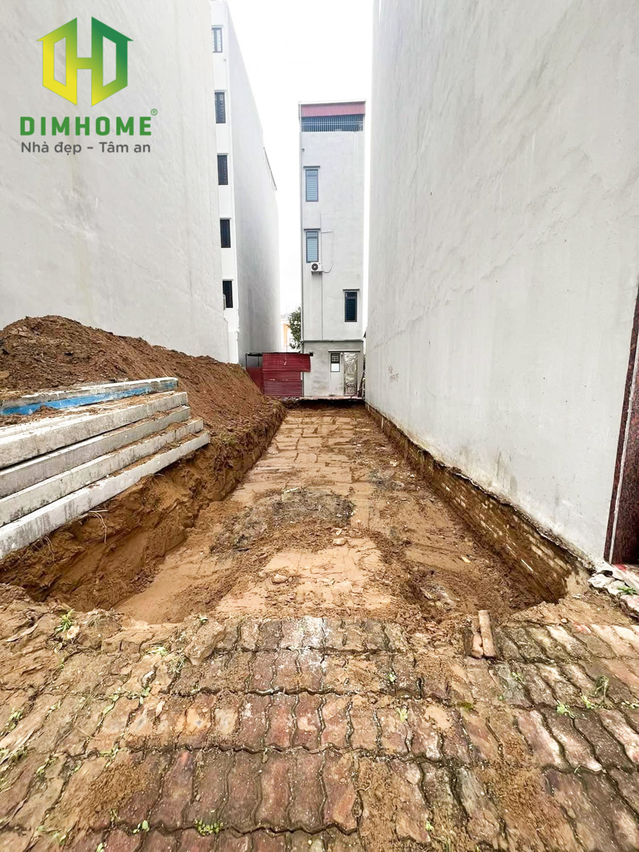 Khởi công xây dựng nhà phố 1 trệt 3 lầu tum sân thượng cô Duyên Gò Vấp