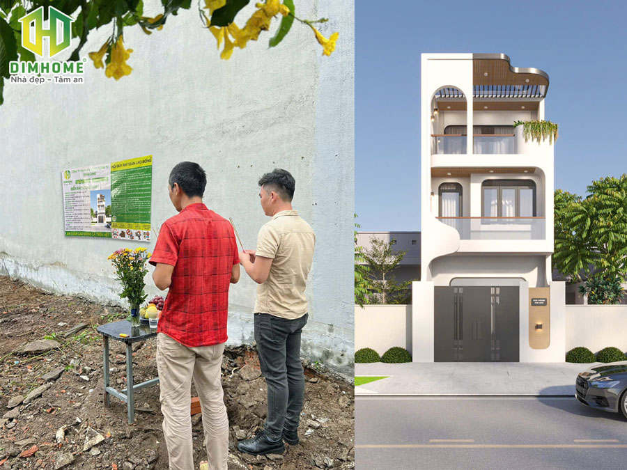 Khởi công xây dựng nhà phố 3 tầng 5x17m nhà anh Vũ ở TP. Thủ Đức