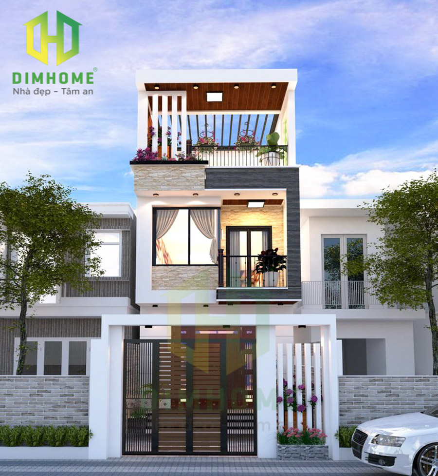 Mẫu nhà phố 1 trệt 1 lùa tum sân thượng 5x17.5m nhà chị Thuỷ ở Tân Phú
