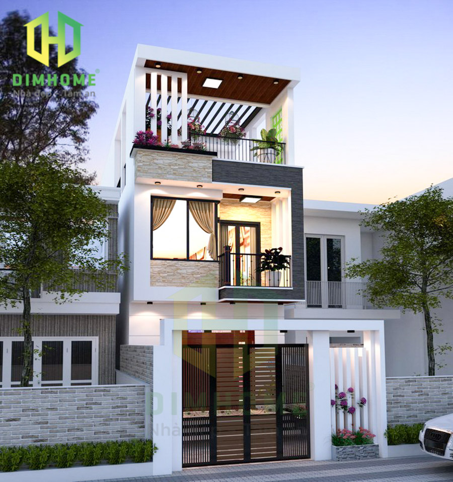 Mẫu nhà phố 1 trệt 1 lùa tum sân thượng 5x17.5m nhà chị Thuỷ ở Tân Phú