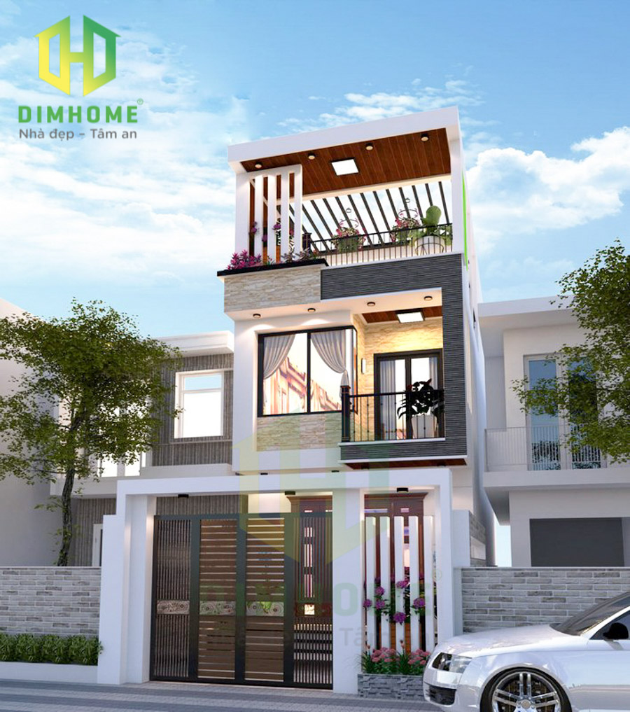 Mẫu nhà phố 1 trệt 1 lùa tum sân thượng 5x17.5m nhà chị Thuỷ ở Tân Phú