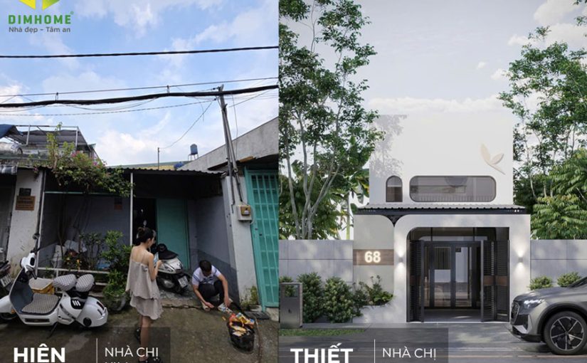 Chốt phương án cải tạo 3D nội ngoại thất – Thi công sửa chữa nhà cấp 4 gác lửng chị Kim ở Quận Tân Bình