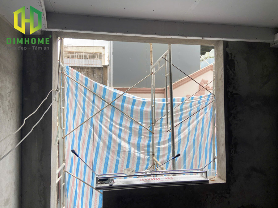 Thi công xây dựng nhà phố 1 trệt 1 lửng 2 lầu tum sân thượng nhà anh Tuấn Quận 3