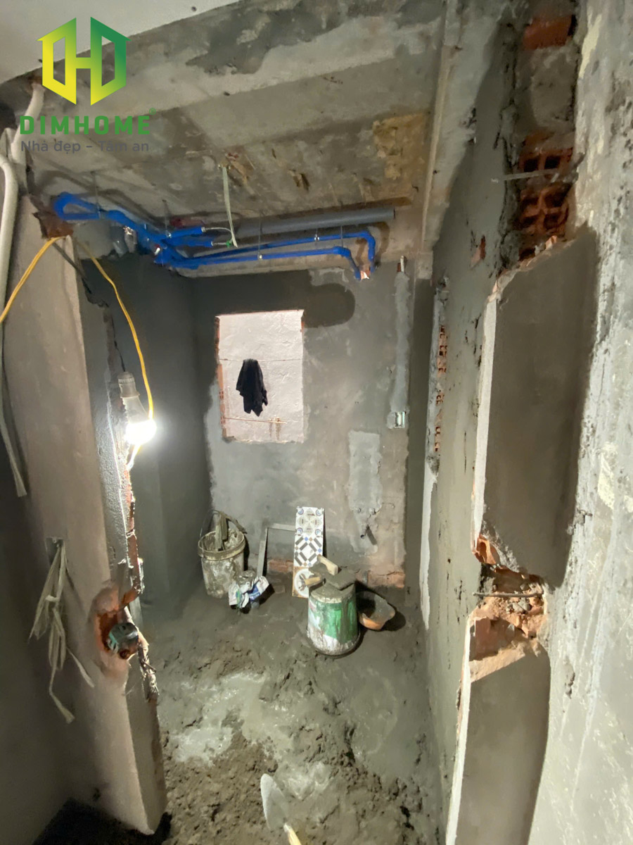 Thi công xây dựng nhà phố 1 trệt 1 lửng 2 lầu tum sân thượng nhà anh Tuấn Quận 3