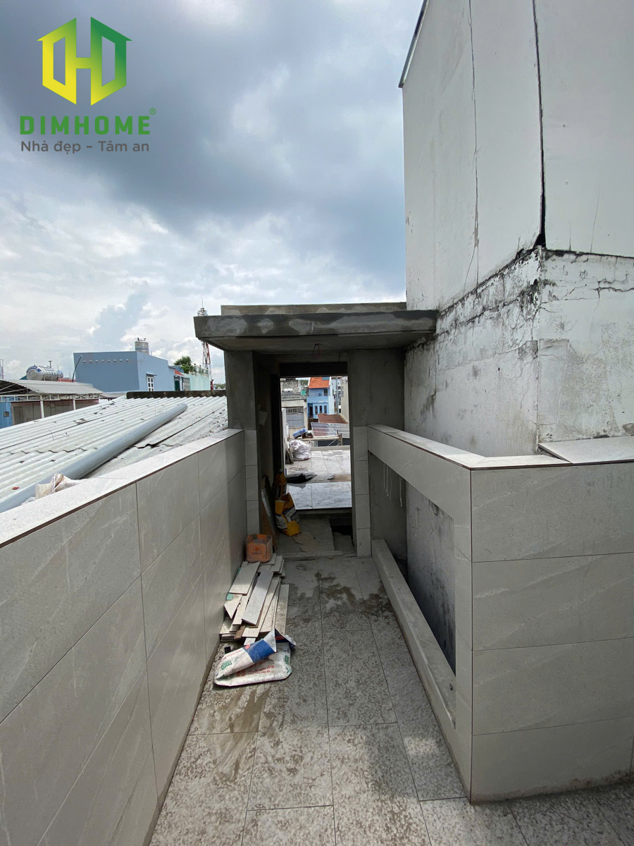 Thi công xây dựng nhà phố 1 trệt 1 lửng 2 lầu tum sân thượng nhà anh Tuấn Quận 3
