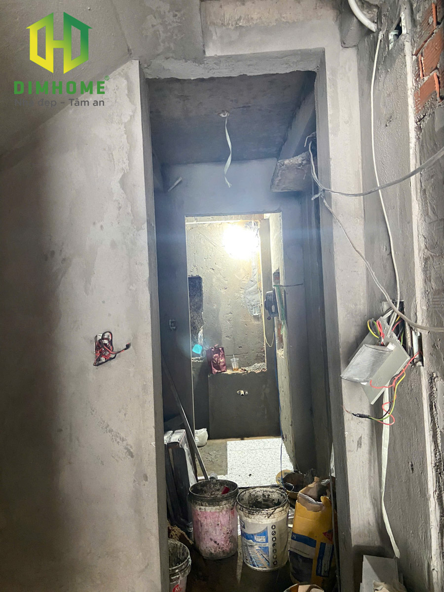 Thi công xây dựng nhà phố 1 trệt 1 lửng 2 lầu tum sân thượng nhà anh Tuấn Quận 3